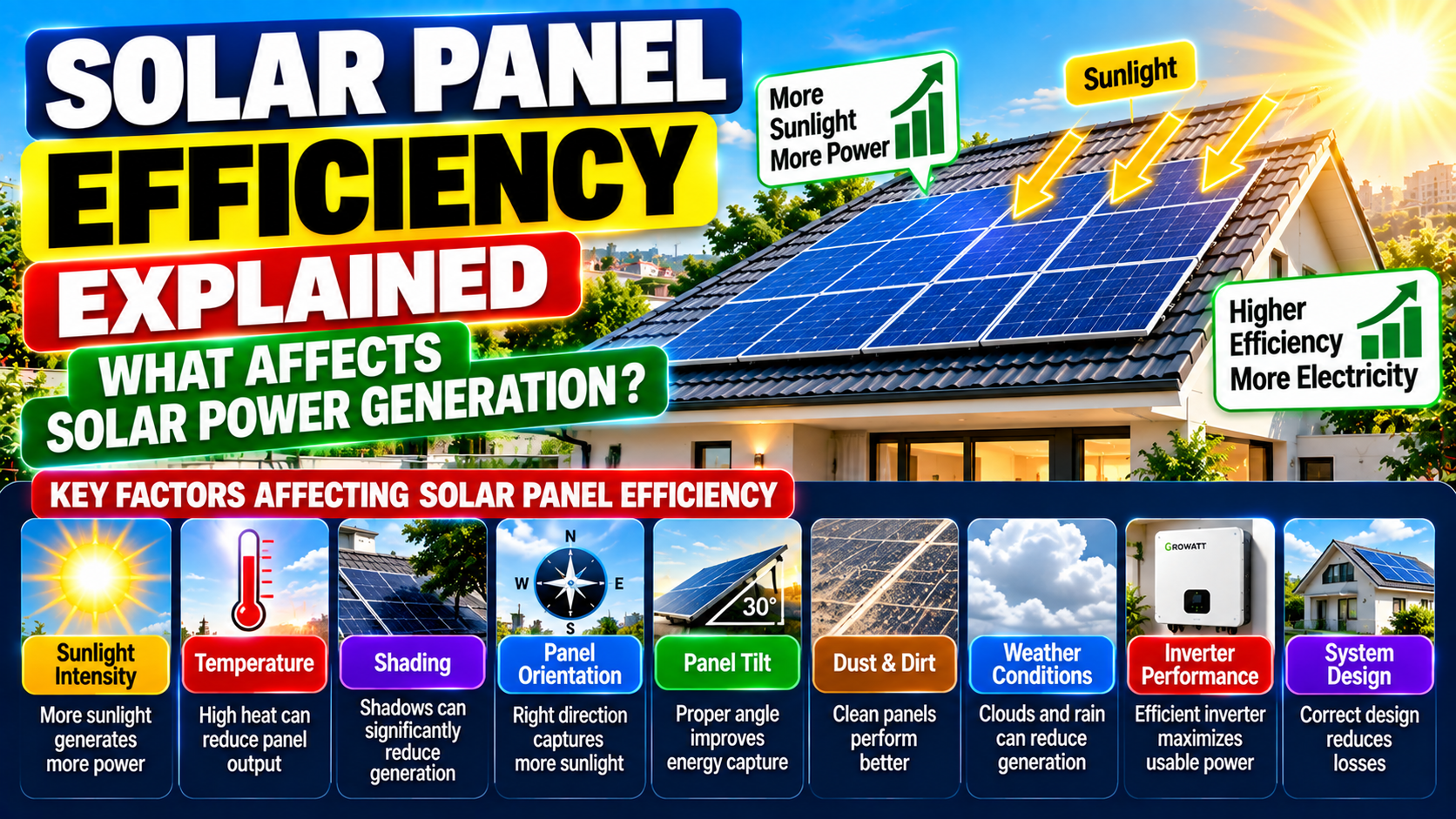 Solar Panel Efficiency Explained: What Affects Solar Power Generation?