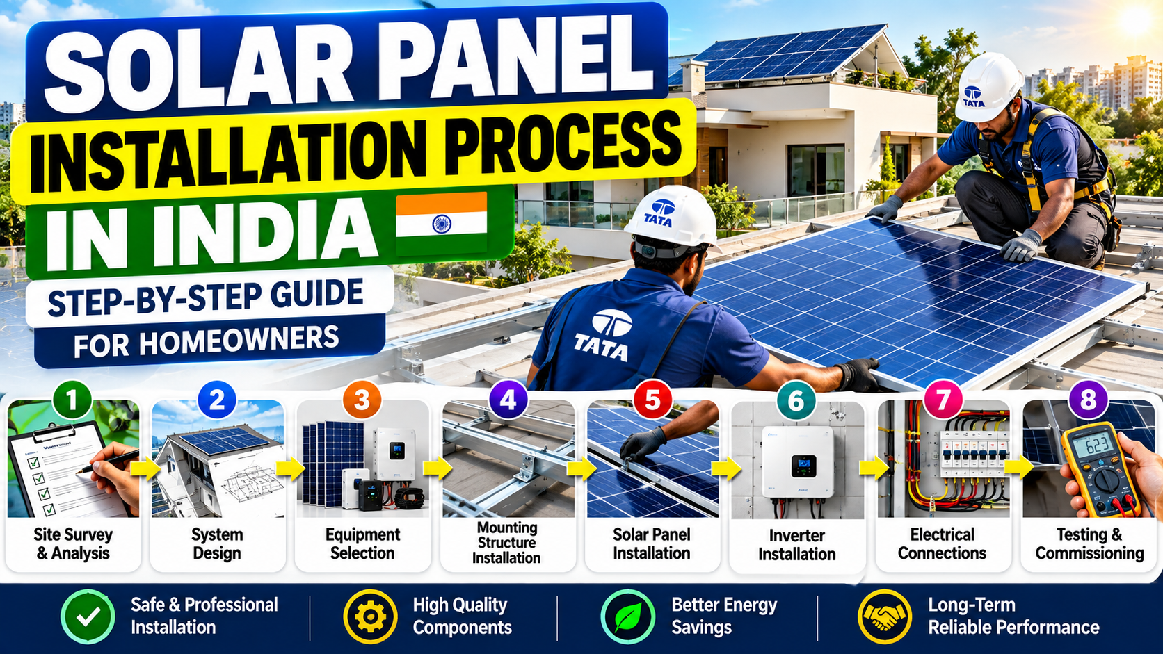 Solar Panel Installation Process in India: Step-by-Step Guide for Homeowners
