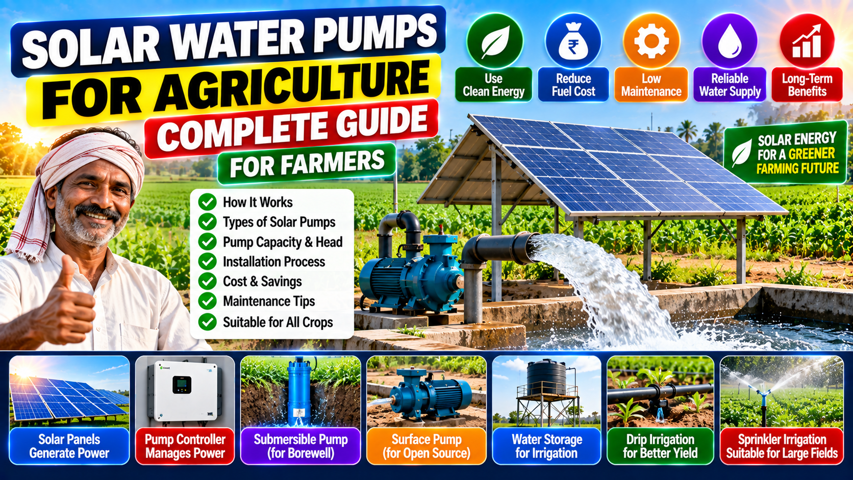Solar Water Pumps for Agriculture: Complete Guide to Solar Pump Systems for Farmers